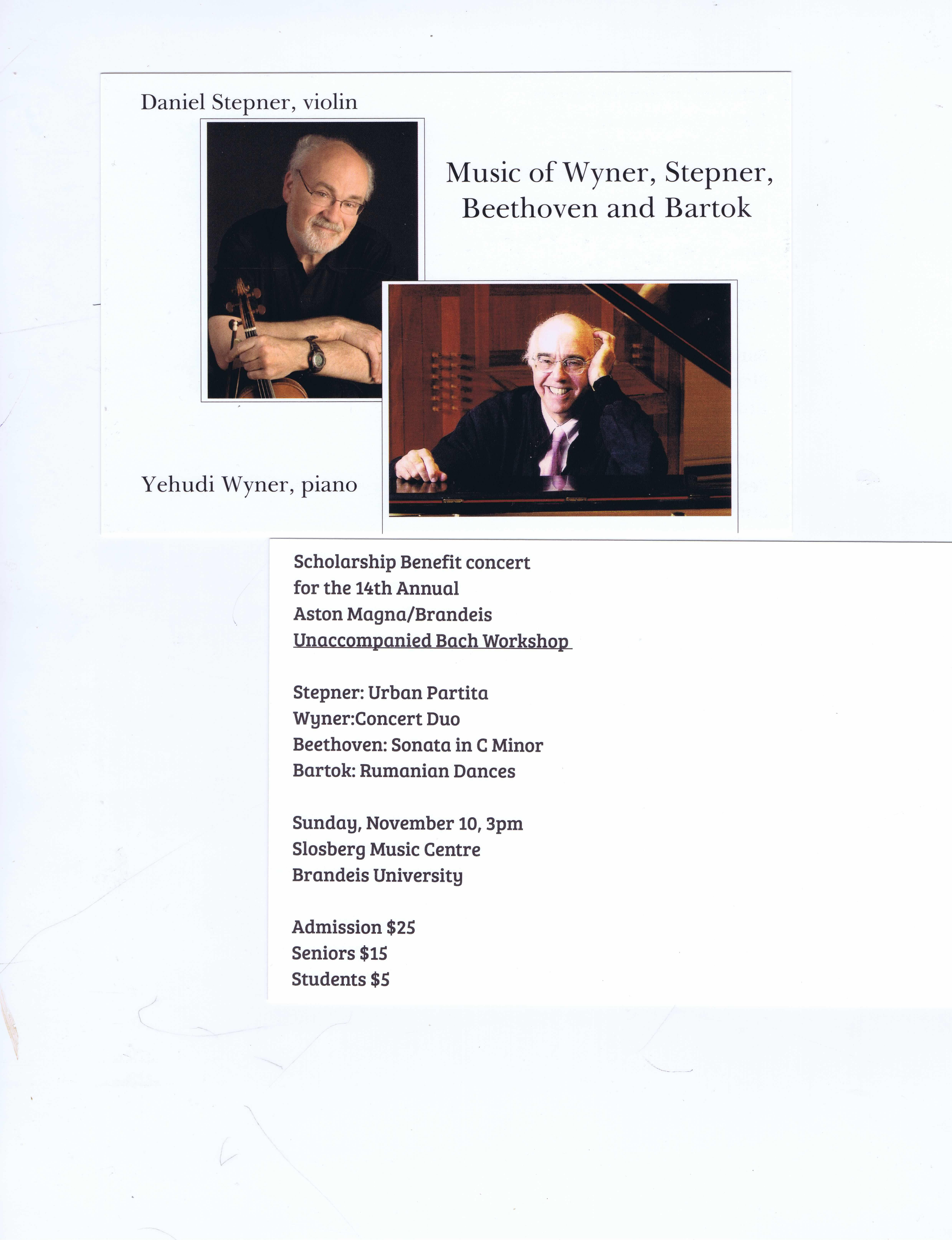 daniel stepner concert November 10, 2019